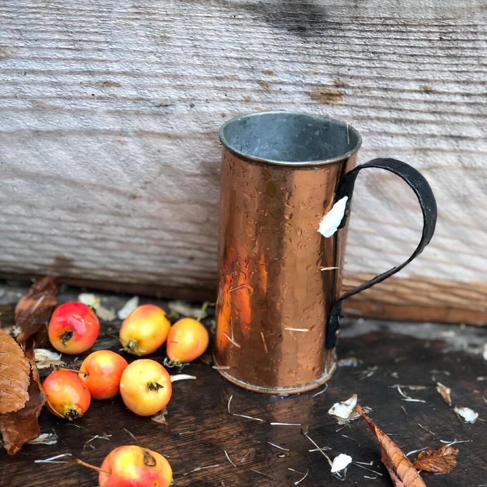 Кружка 400 мл медь с чугунной ручкой