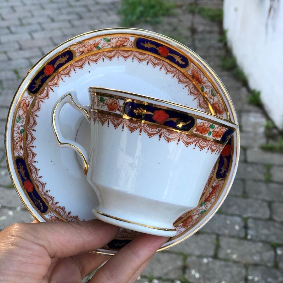 Чайная пара 150 мл Royal Stafford фарфор Англия (внутри кракелюр)