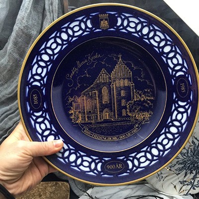 Тарелка кобальт декоративная Helsingborg