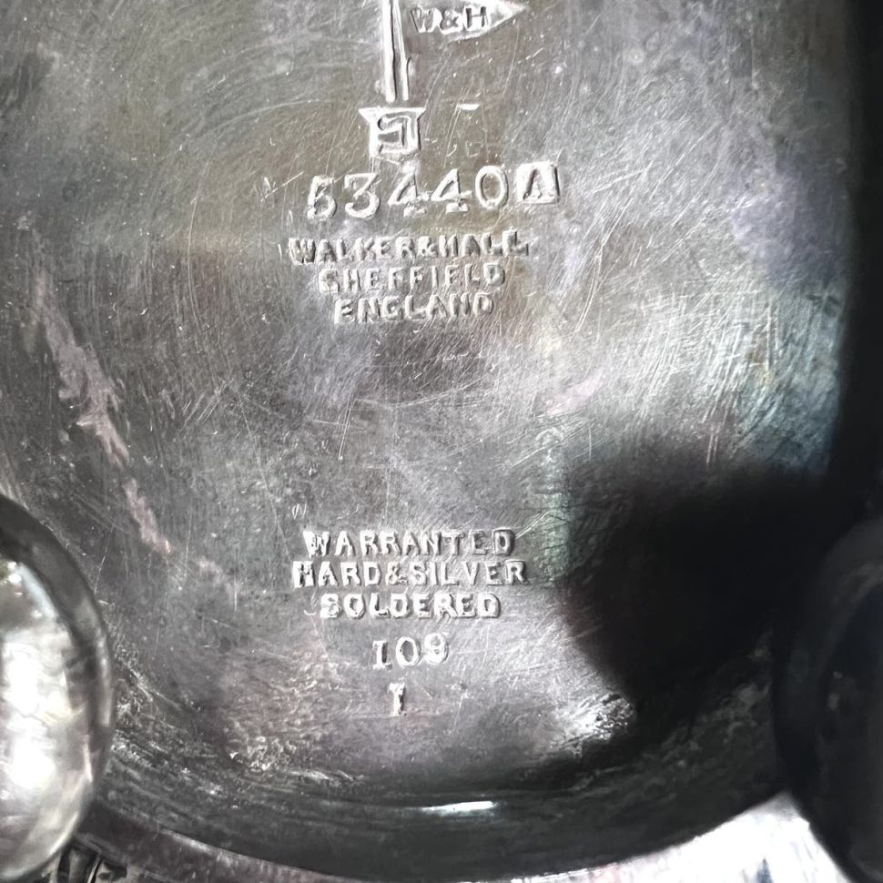 Чайник кофейник 1,5 л Walker&Hall Sheffield Англия серебрение