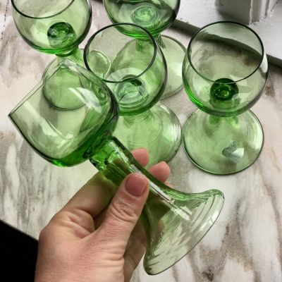 Бокал 125 мл зеленый хрусталь