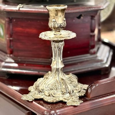 Подсвечник на одну свечу 19 см мельхиор серебрение Франция