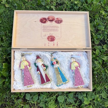 Елочная игрушка Kamozja Family набор 4 шт стекло ручная роспись