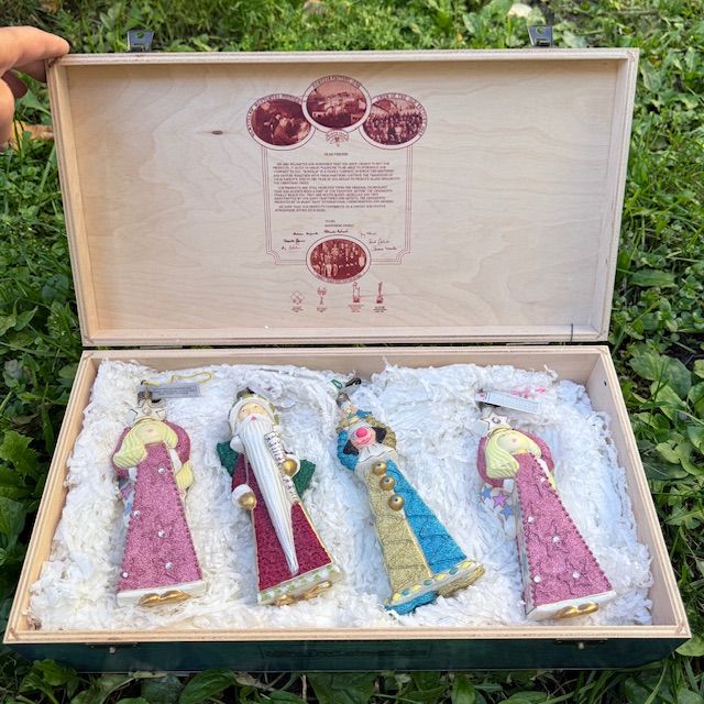 Елочная игрушка Kamozja Family набор 4 шт стекло ручная роспись