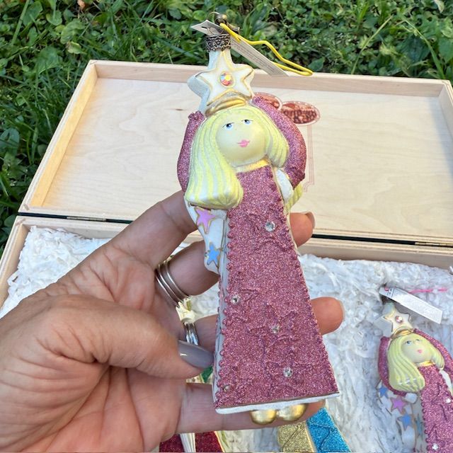 Елочная игрушка Kamozja Family набор 4 шт стекло ручная роспись