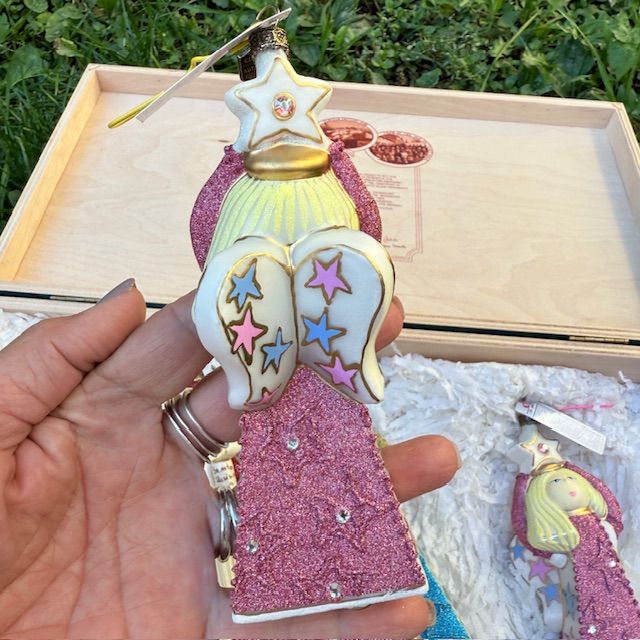 Елочная игрушка Kamozja Family набор 4 шт стекло ручная роспись