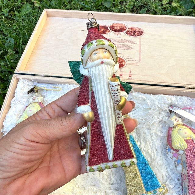 Елочная игрушка Kamozja Family набор 4 шт стекло ручная роспись