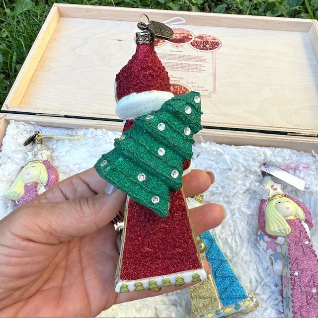 Елочная игрушка Kamozja Family набор 4 шт стекло ручная роспись