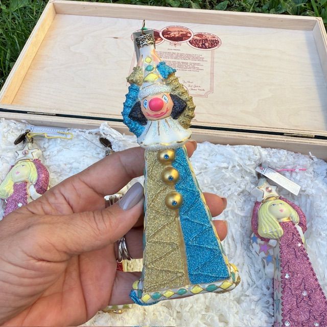 Елочная игрушка Kamozja Family набор 4 шт стекло ручная роспись