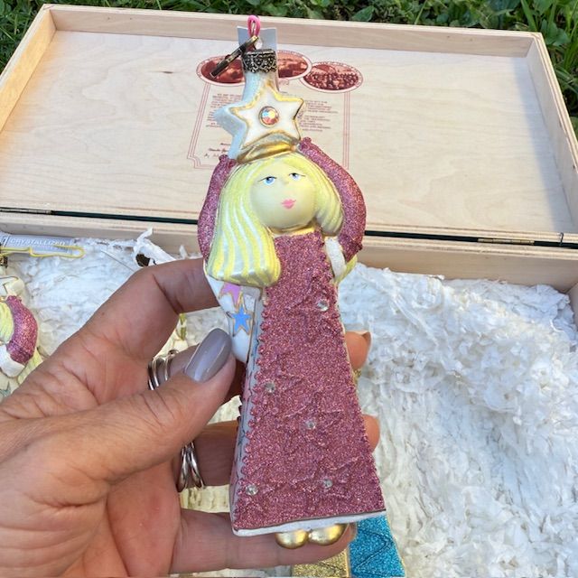 Елочная игрушка Kamozja Family набор 4 шт стекло ручная роспись