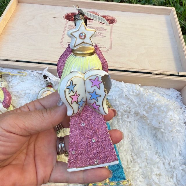 Елочная игрушка Kamozja Family набор 4 шт стекло ручная роспись