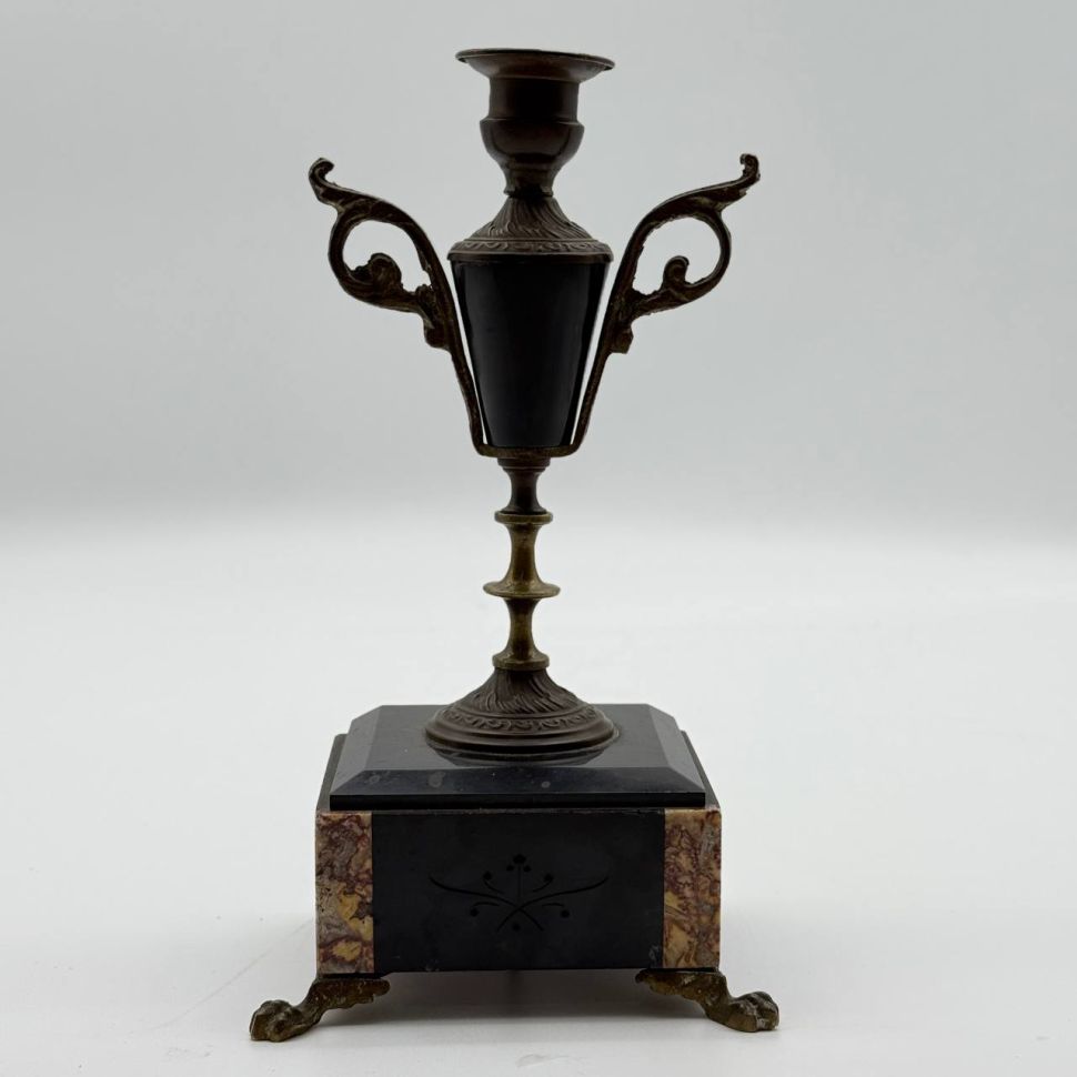 Подсвечник на одну свечу Ваза XIX век мрамор латунь