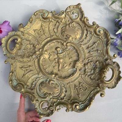 Блюдо Путти Ренессанс 37 см бронза Франция 19 век 