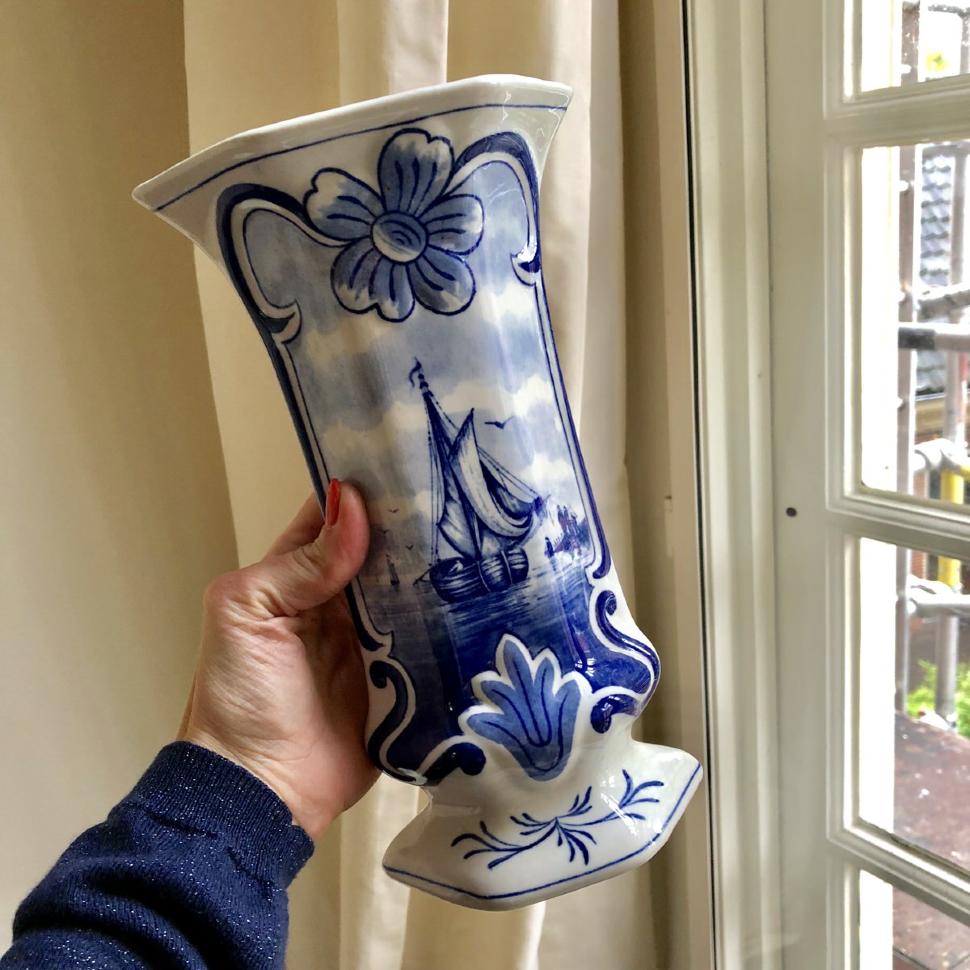 Ваза Delft рисунок корабль Голландия
