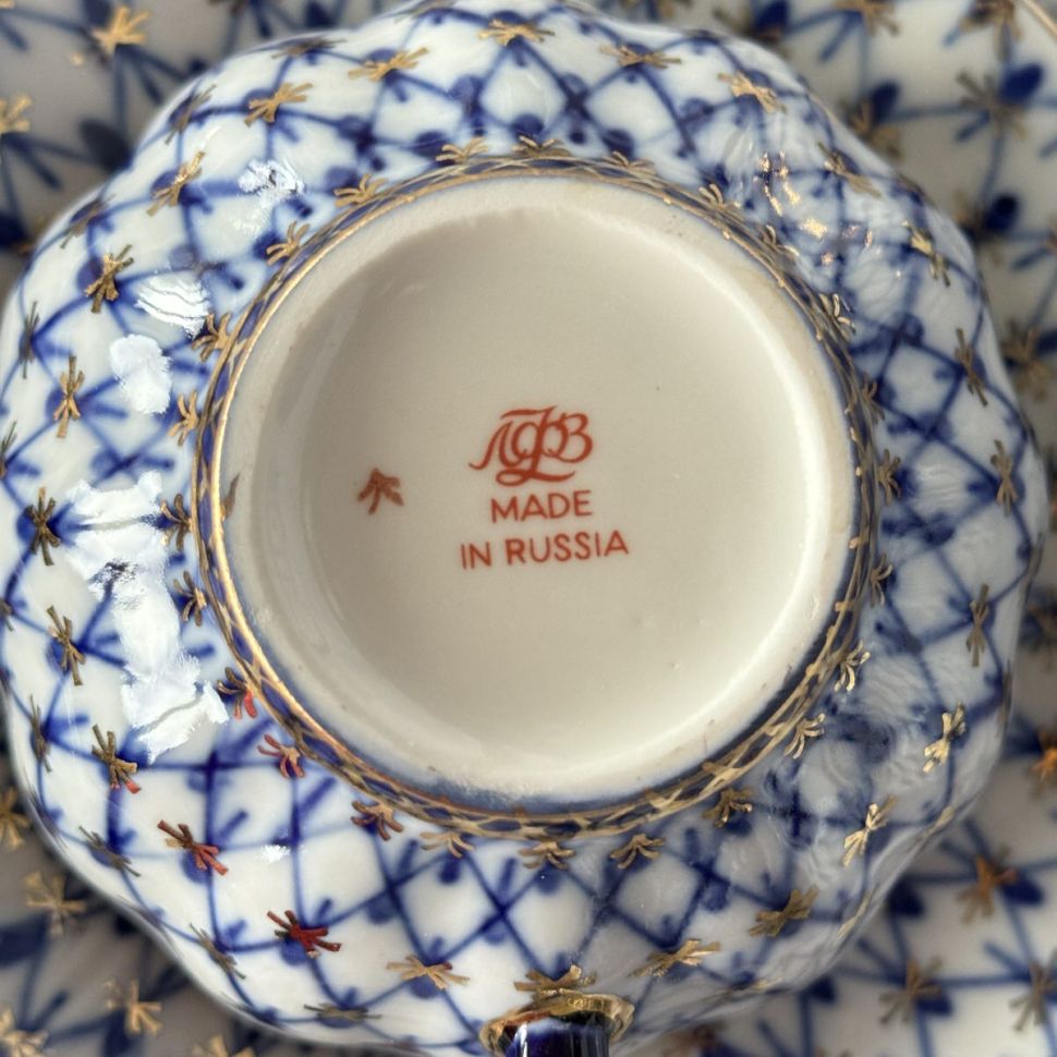 Кофейная пара 150 мл ЛФЗ Кобальтовая сетка