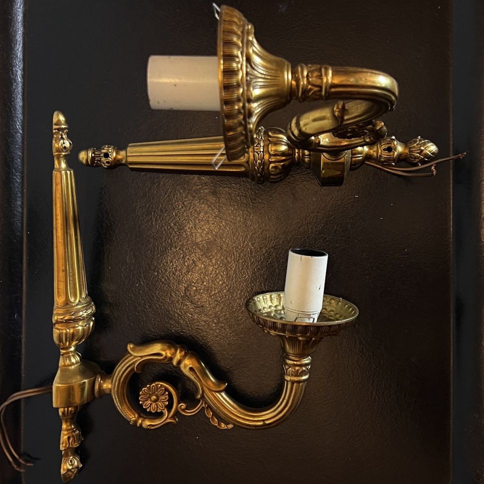 Бра настенное на 1 лампу 28 см бронза Франция  