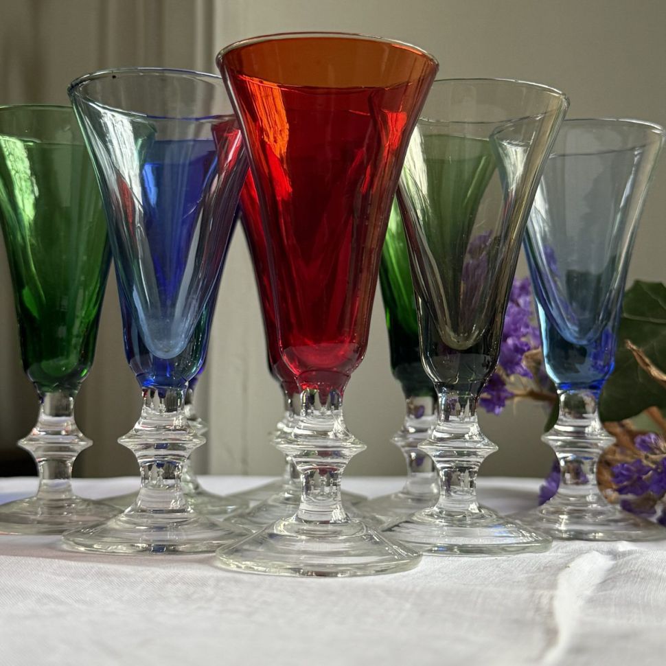 Рюмка на ножке 40 мл хрустальное стекло красный