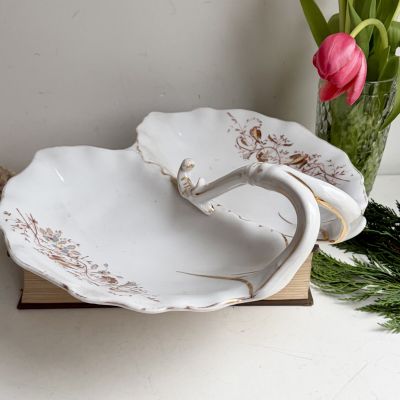 Менажница с ручкой Кабаретка 31 см фарфор Франция