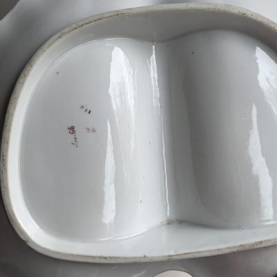 Менажница с ручкой Кабаретка 31 см фарфор Франция