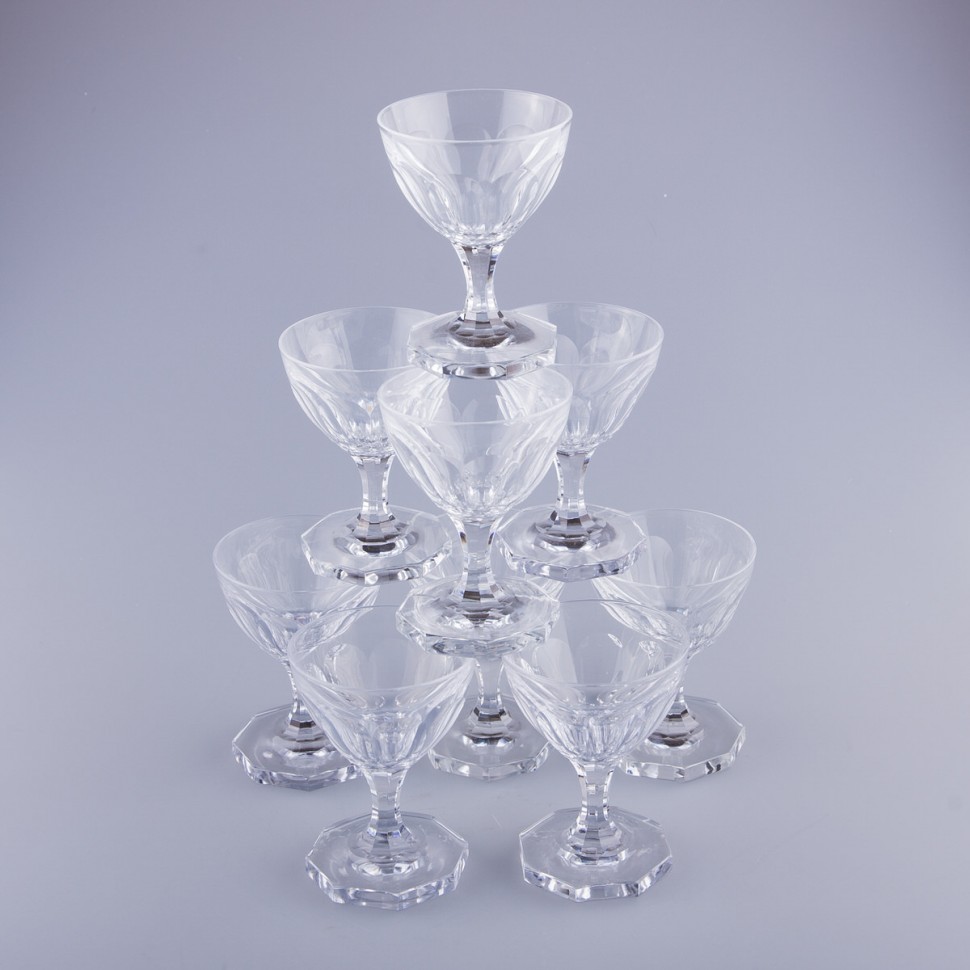 Рюмка хрусталь 9 см с 6-ти гранником основанием Швеция