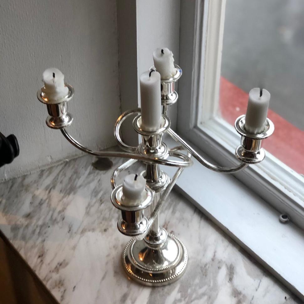Подсвечник серебрение витой 26 см