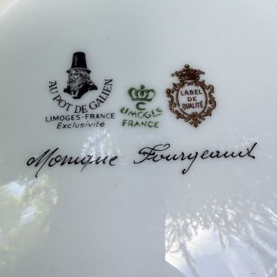 Тарелка десертная под серию Аптечные банки Limoges 20 см фарфор Франция