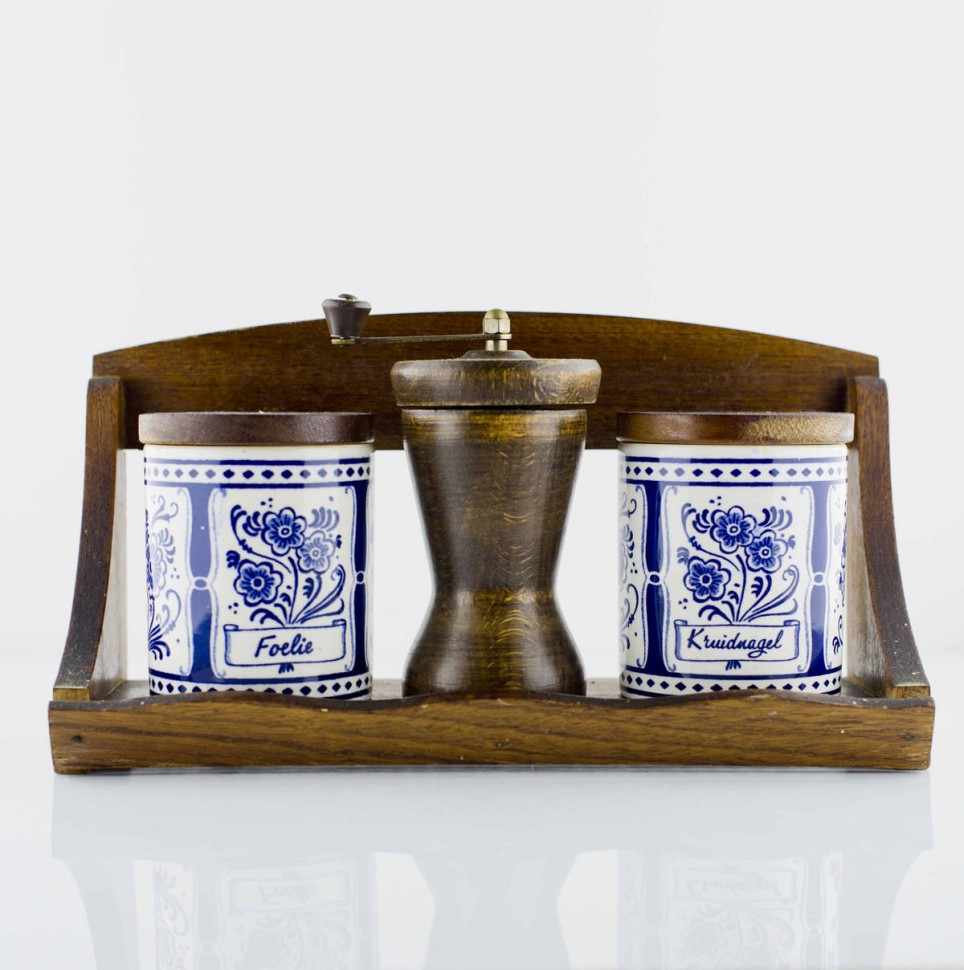 Набор для специй на деревянной подставке Франция