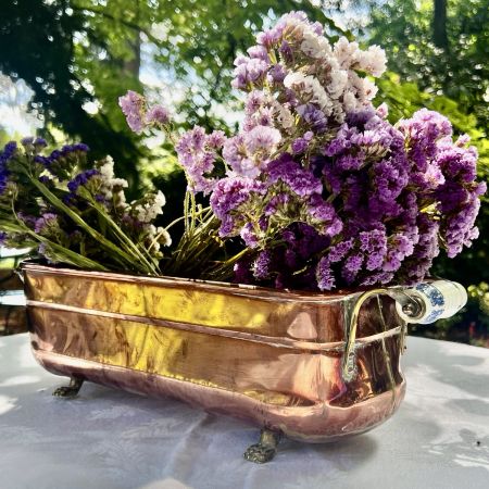 Кашпо с керамическими ручками 48 см медь уценка