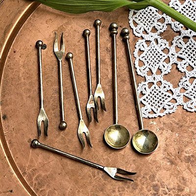 Вилка для канапе набор 6 шт. серебрение 