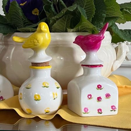 Флакон керамический Желтая птичка 15 см Франция