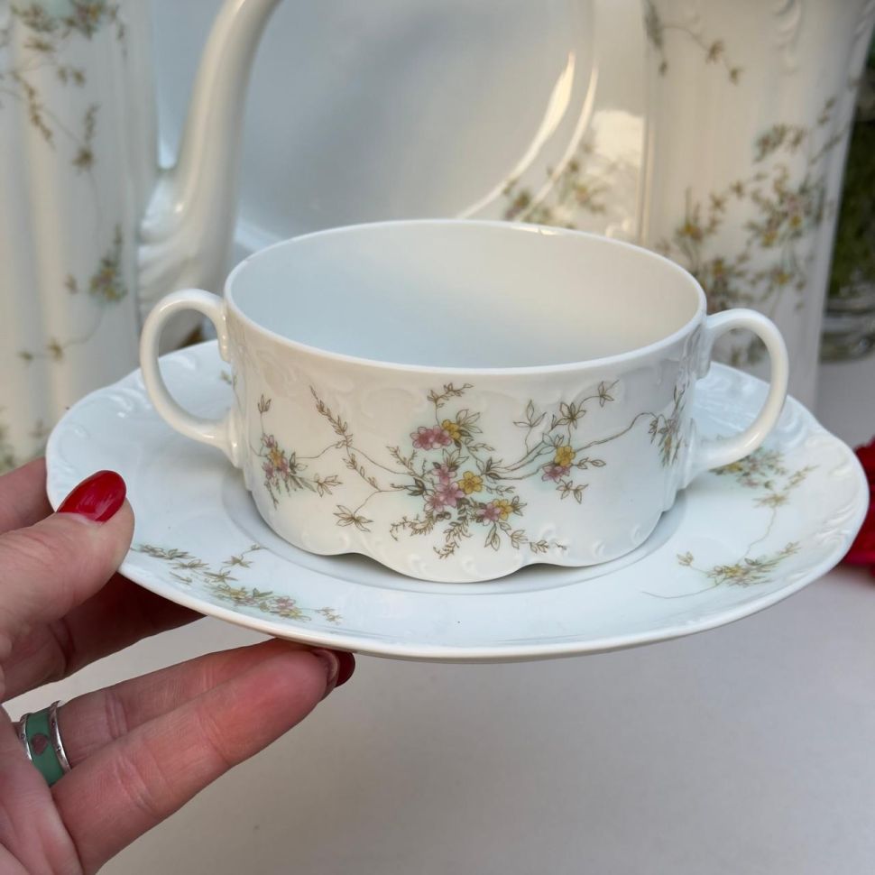 Бульонная пара Rosenthal Monbijou Полевые цветы 300 мл Германия    