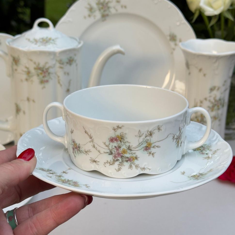 Бульонная пара Rosenthal Monbijou Полевые цветы 300 мл Германия    