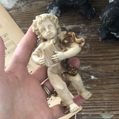 Декор подвесной Ангел с арфой 13 см