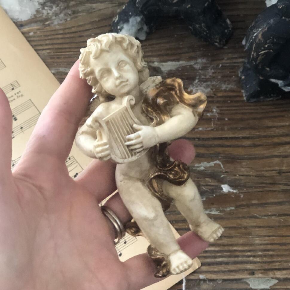 Декор подвесной Ангел с арфой 13 см