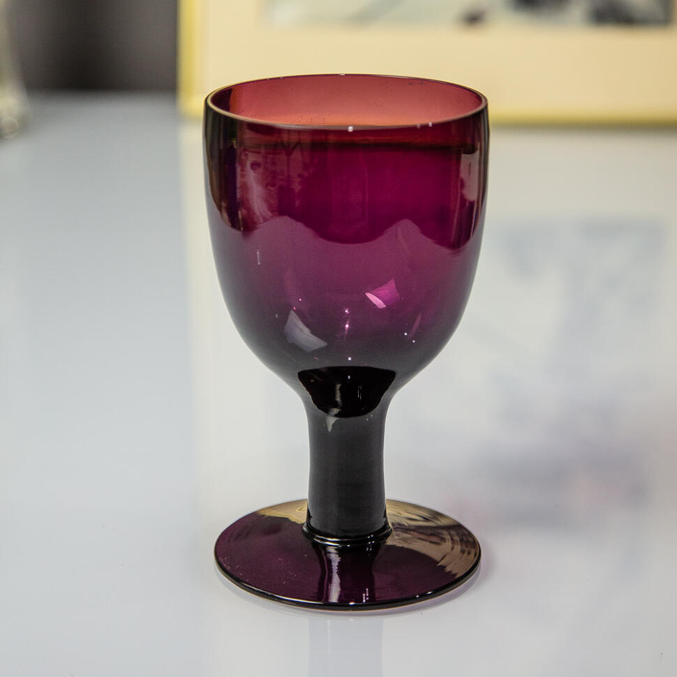 Бокал для вина бордовый 600 мл хрусталь