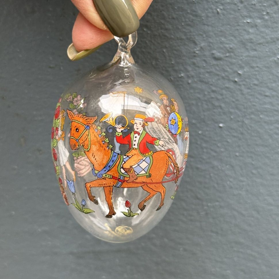 Подвес Яйцо пасхальное Hutschenreuther 8 см стекло Германия 2016 г.