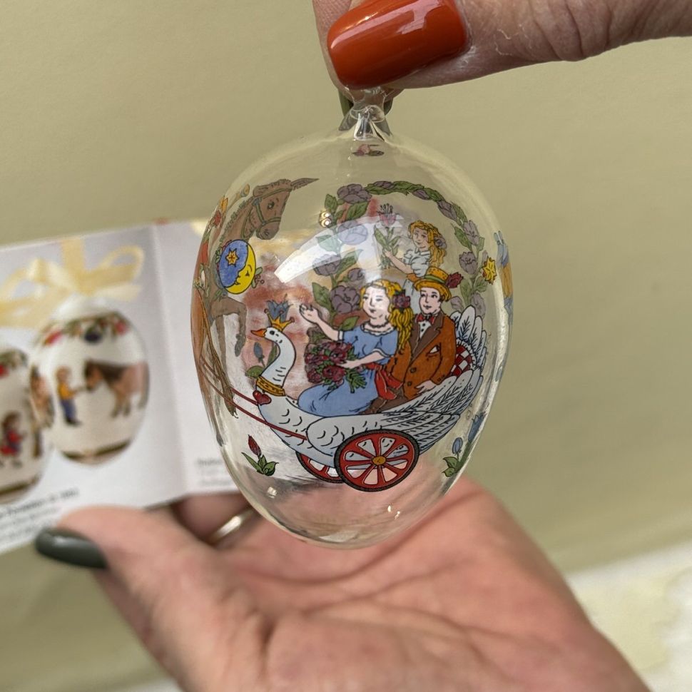 Подвес Яйцо пасхальное Hutschenreuther 8 см стекло Германия 2016 г.