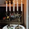 Подсвечник на 3 свечи канделябр Путти 34 см латунь хрусталь Франция 