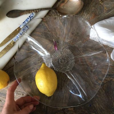 Тарелка менажница с волнистым краем 28 см хрусталь Швеция