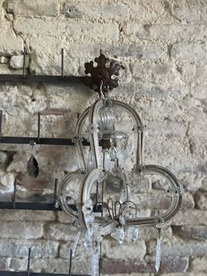 Люстра венецианская металл и хрусталь ручной огранки Италия