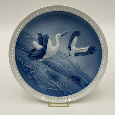 Тарелка панно Hutchenreuther 23 см Аисты 1986 г Германия
