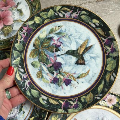Тарелка Franklin Mint Royal Doulton Беррилиновый колибри 21 см Англия