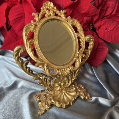 Зеркало малое Ампир 20 см регюль золочение Франция