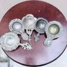 Ситечко для чая с ручкой Парусник 10 см серебрение 