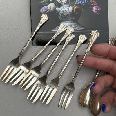 Вилка десертная Кипарис 12 см Gero 90 серебрение  