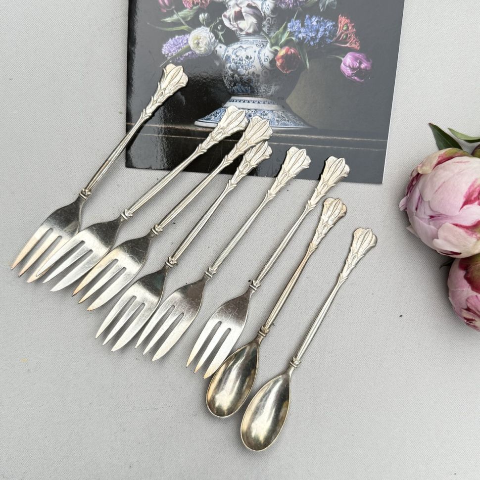 Вилка десертная Кипарис 12 см Gero 90 серебрение  