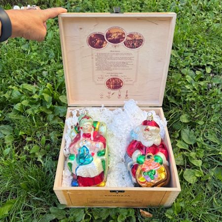 Елочная игрушка Санта Kamozja Family набор 2 шт стекло ручная роспись