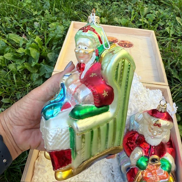 Елочная игрушка Санта Kamozja Family набор 2 шт стекло ручная роспись