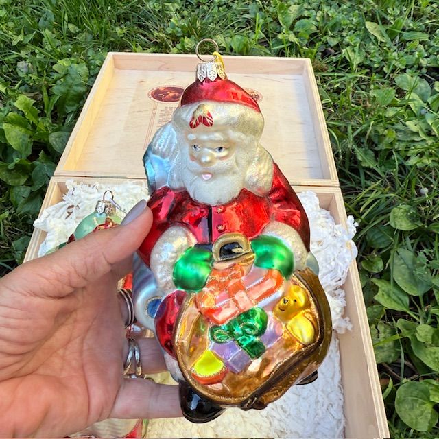 Елочная игрушка Санта Kamozja Family набор 2 шт стекло ручная роспись