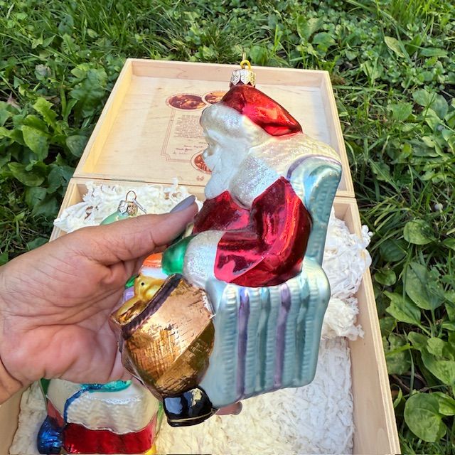 Елочная игрушка Санта Kamozja Family набор 2 шт стекло ручная роспись